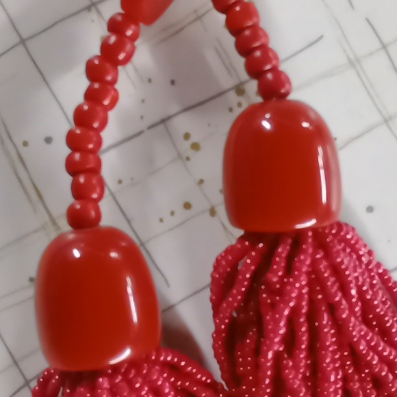 40 Strand Red Sead Beads Choker #A285 - Picture 6 of 9